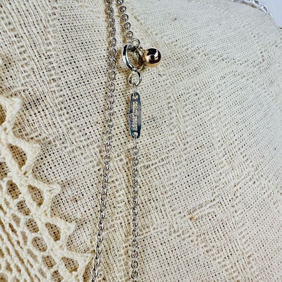 Tiffany & Co. Two Tone Mixed Bead Chain Silver Rose Gold 28-30” - Picture 5 of 6